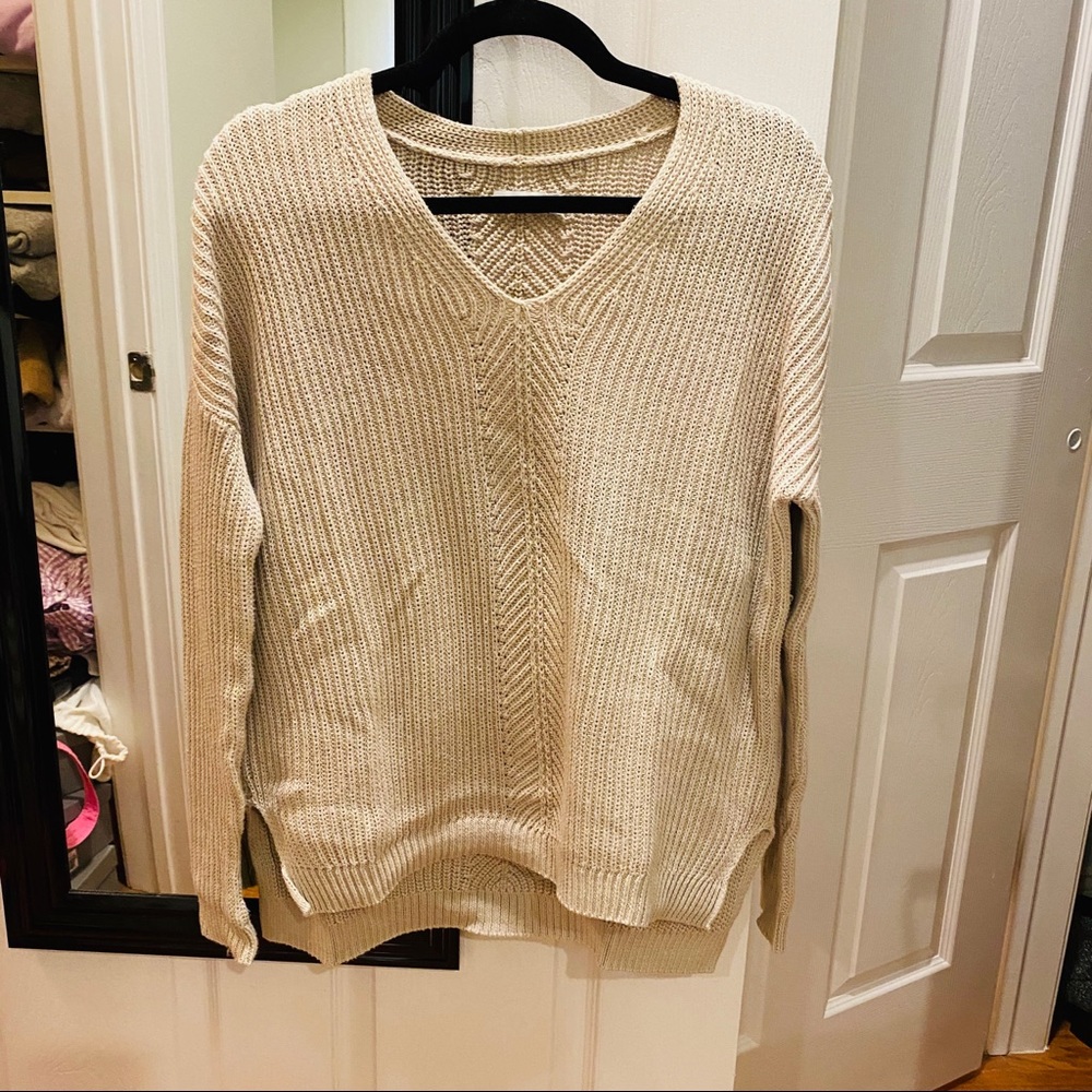 Vince Beige V neck Sweater